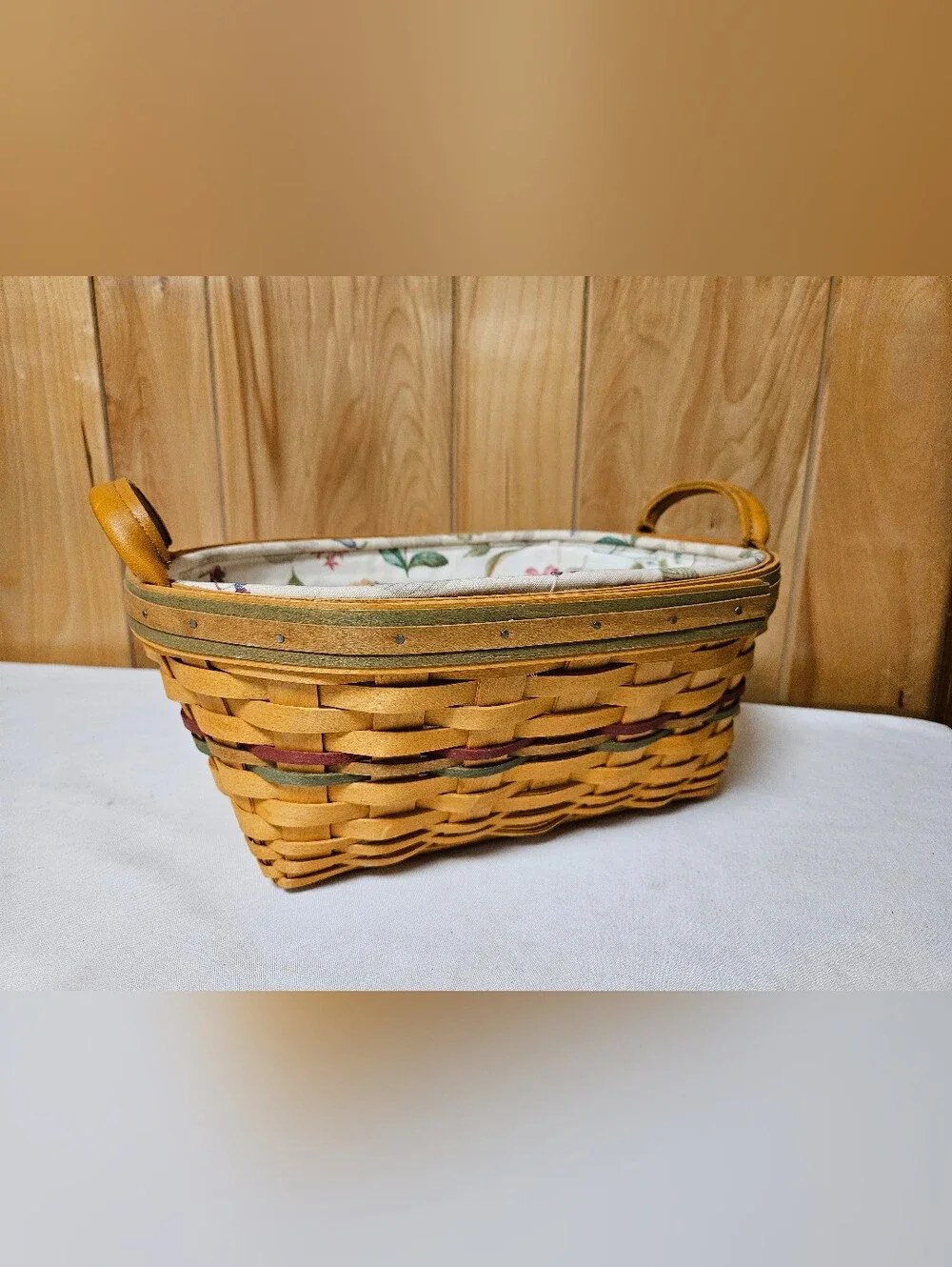 Longaberger Autumn Reflections Blessings Basket  5 PC: Protector Charm 2 Inserts